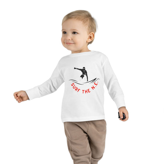 Toddler Long Sleeve Surf Tee - 'Surf the N.E.' Design