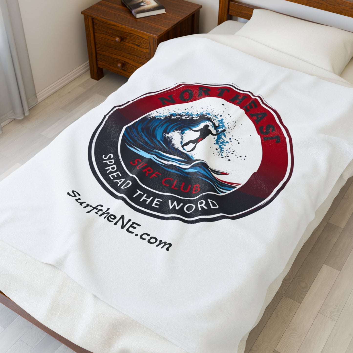 Surf the NE Velveteen Plush Blanket – Warmth Between Swells